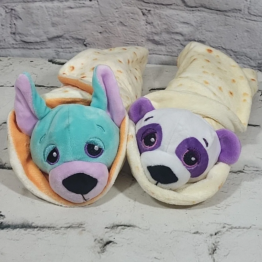 Cutetitos Plush Lot Of 2 Purple Panda Red Chili Blue Dog Both With Wraps‎